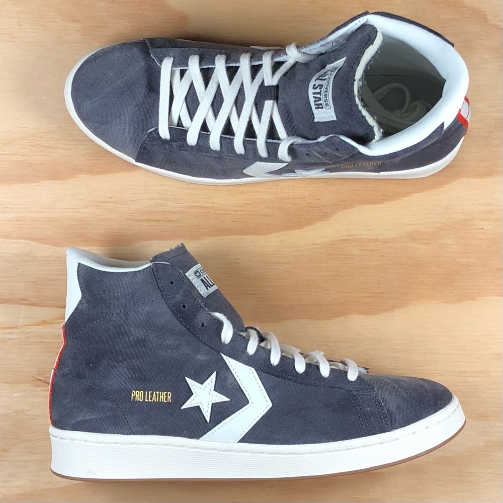 Converse Pro Leather 76 High Top Blue Daze Court Denim Shoes Size 9.5